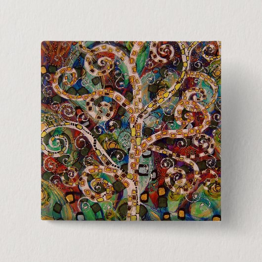 Badge Carré 5 Cm bouton de renouvellement (peinture) (Devant)