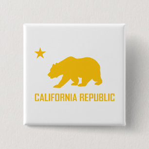 Badge Carré 5 Cm Bouton de République de la Californie