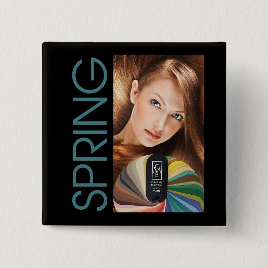 Badge Carré 5 Cm Bouton de ressort (Devant)