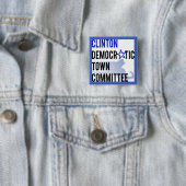 Badge Carré 5 Cm Bouton de revers carré de Clinton DTC (En situation)