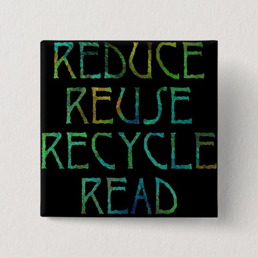 Badge Carré 5 Cm Bouton de Rs du vert quatre (Devant)