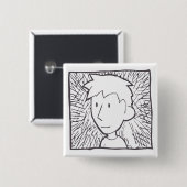 Badge Carré 5 Cm bouton de ryah (Devant & derrière)