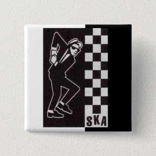 Badge Carré 5 Cm Bouton de rythme de Ska