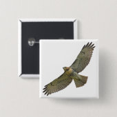 Badge Carré 5 Cm bouton de saut à queue rouge (Devant & derrière)