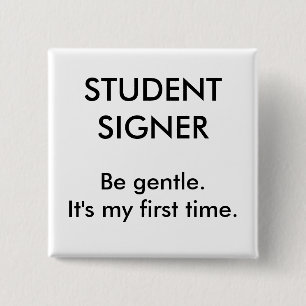 Badge Carré 5 Cm Bouton de signataire d'étudiant