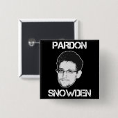 Badge Carré 5 Cm Bouton de Snowden de pardon (Devant & derrière)