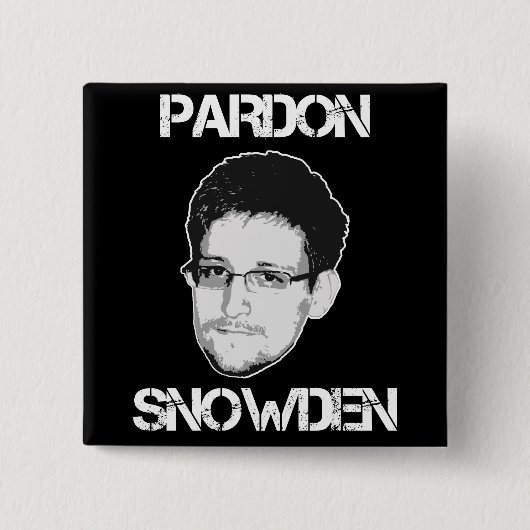 Badge Carré 5 Cm Bouton de Snowden de pardon (Devant)