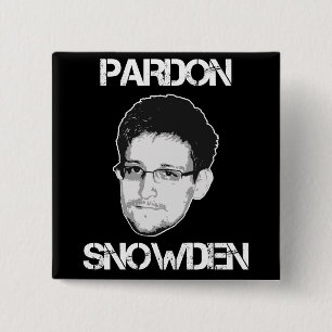 Badge Carré 5 Cm Bouton de Snowden de pardon