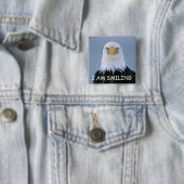 Badge Carré 5 Cm Bouton de sourire (En situation)