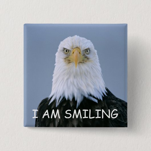 Badge Carré 5 Cm Bouton de sourire (Devant)