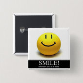 Badge Carré 5 Cm bouton de sourire (Devant & derrière)