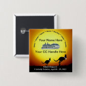 Badge Carré 5 Cm Bouton de souvenir (Devant & derrière)