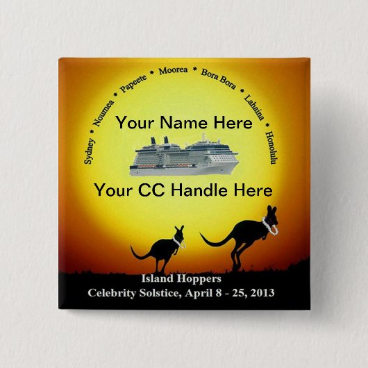 Badge Carré 5 Cm Bouton de souvenir (Devant)