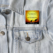 Badge Carré 5 Cm Bouton de souvenir - aucun bateau (En situation)