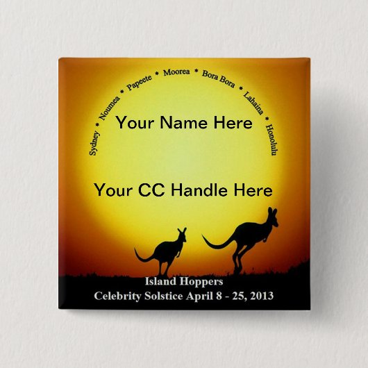 Badge Carré 5 Cm Bouton de souvenir - aucun bateau (Devant)