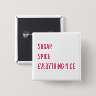 Badge Carré 5 Cm BOUTON de SUCRE et d'ÉPICE (rose)