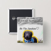 Badge Carré 5 Cm Bouton de teckel (Devant & derrière)