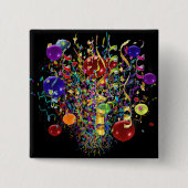 Badge Carré 5 Cm Bouton de temps de partie (Devant)