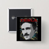 Badge Carré 5 Cm Bouton de Tesla (Devant & derrière)