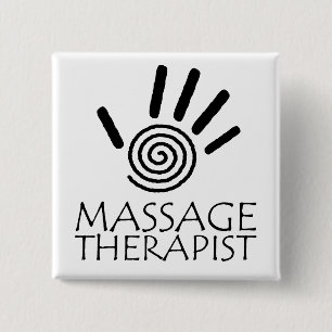 Badge Carré 5 Cm Bouton de thérapeute de massage