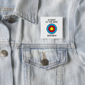 Badge Carré 5 Cm Bouton de tir à l'arc (En situation)