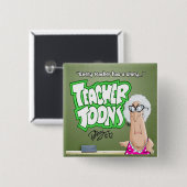 Badge Carré 5 Cm Bouton de Toons de professeur (Devant & derrière)