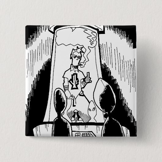 Badge Carré 5 Cm Bouton de tube à essai (Devant)