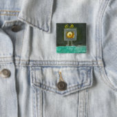 Badge Carré 5 Cm Bouton de TVMAN (En situation)
