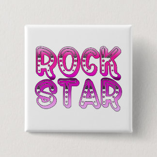 Badge Carré 5 Cm Bouton de vedette du rock