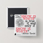 Badge Carré 5 Cm Bouton de vérité d'Alfred Tarski (Devant & derrière)