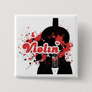Badge Carré 5 Cm Bouton de violon