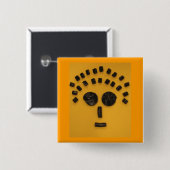 Badge Carré 5 Cm Bouton de visage de réglisse (Devant & derrière)