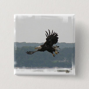 Badge Carré 5 Cm Bouton de vol d'Eagle