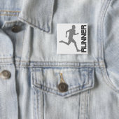 Badge Carré 5 Cm Bouton de zone de coureurs (En situation)