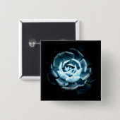 Badge Carré 5 Cm Bouton d'Echeveria 2 de planète (Devant & derrière)