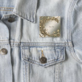Badge Carré 5 Cm Bouton Décoratif Élégant Moderne en Or (En situation)