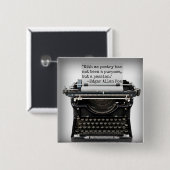 Badge Carré 5 Cm Bouton d'Edgar Allan Poe (Devant & derrière)