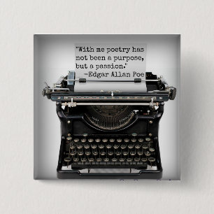 Badge Carré 5 Cm Bouton d'Edgar Allan Poe