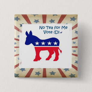 Badge Carré 5 Cm Bouton Democratic de vote