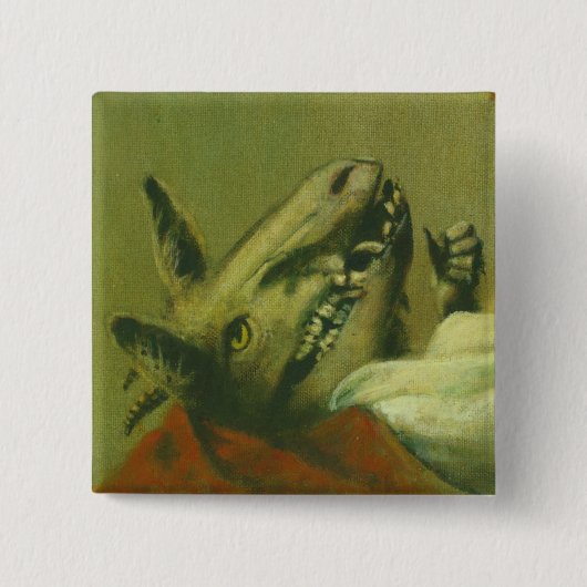 Badge Carré 5 Cm Bouton Démon Bébé (Devant)