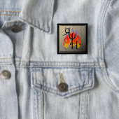 Badge Carré 5 Cm Bouton d'enfer de augmenter (En situation)
