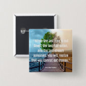 Badge Carré 5 Cm Bouton d'environnement (Devant & derrière)