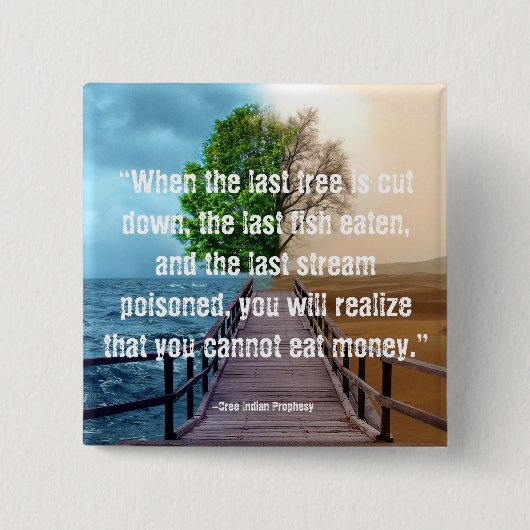 Badge Carré 5 Cm Bouton d'environnement (Devant)