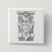 Badge Carré 5 Cm Bouton d'épingle Carré CADUCEUS (Devant)