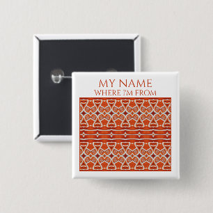 Badge Carré 5 Cm Bouton d'épingle du Carré GINGERBREAD Nom du marqu