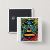 Badge Carré 5 Cm Bouton d'équipe de promenade de BUZZY BEEZZ (Devant & derrière)