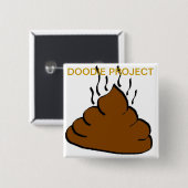 BADGE CARRÉ 5 CM BOUTON D'ÉQUIPE RESPONSABLE DU PROJET DE DOODIE (Devant & derrière)