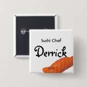 Badge Carré 5 Cm Bouton Derrick (Devant & derrière)