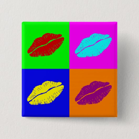 Badge Carré 5 Cm bouton des lèvres (Devant)