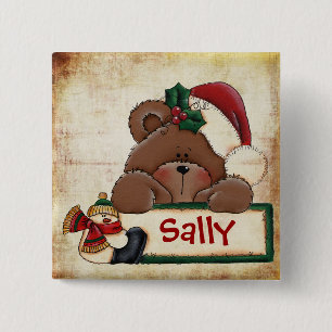 Badge Carré 5 Cm Bouton d'étiquette de bas de Chrtimstas